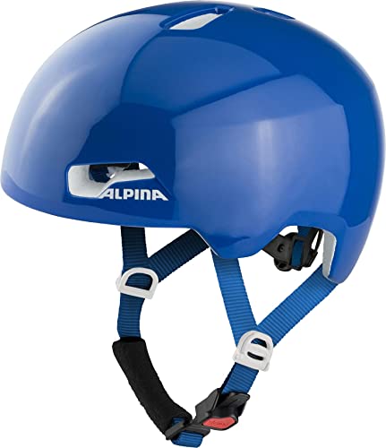 ALPINA HACKNEY - Leichter, Bruchfester & Optimal Klimatisierter Fahrradhelm Mit Nachrüstbarem LED Für Kinder, blue gloss, 47-51 cm von ALPINA
