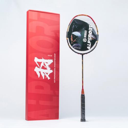 ALPSPORT QY 4U G5 Max 17,2 kg T1100 Professioneller Dämpfungsnagel, goldenes Drachenmuster, Vollkohlefaser, Badmintonschläger mit Geschenkbox, 1 Flanelltasche, 2 Griffen, Graphitschläger für ALPSPORT QY 4U G5 Max 17,2 kg T1100 Professioneller Dämpfungsnagel, goldenes Drachenmuster, Vollkohlefaser, Badmintonschläger mit Geschenkbox, 1 Flanelltasche, 2 Griffen, Graphitschläger für von ALPSPORT