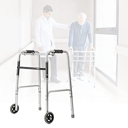 ALSJJDQ Ultraleichter Rollator, tragbare Gehhilfe, Aluminium-Gehhilfe, mit Rädern und bequemer Sitzhilfe, Mobilität (Größe : A) (A) () Zweckmäßigkeit von ALSJJDQ