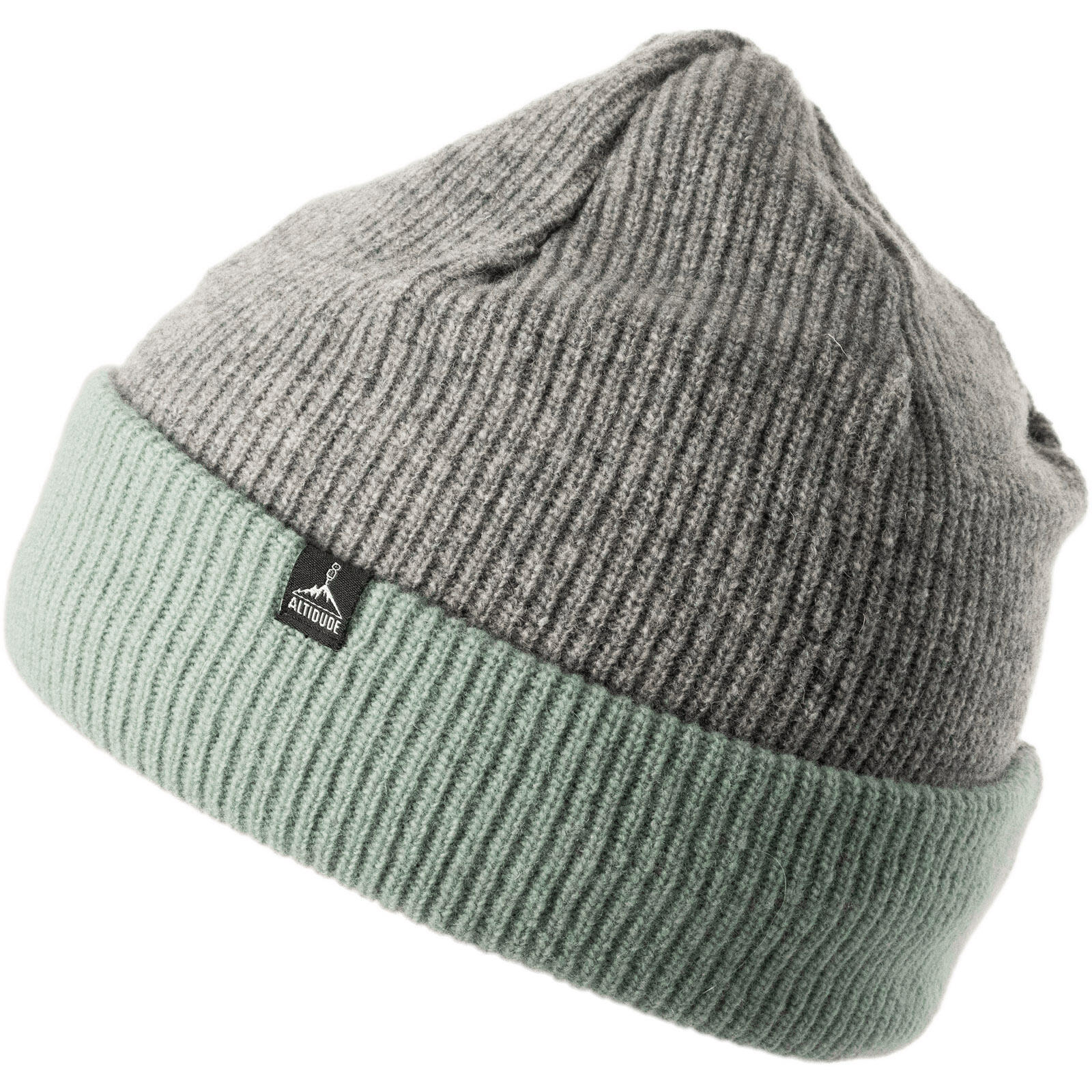 Winter Mütze Hermit Duo Rip Strickmütze Unisex Beanie Lamm Merino Wolle von ALTIDUDE