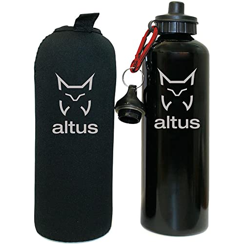 ALTUS Unisex-Erwachsene 1000 ml Aluminiumflasche 1 Liter, Schwarz, Einheitsgröße von ALTUS