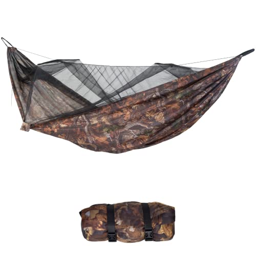 AMAZONAS Moskito-Traveller Forest Ultra Light Hängematte aus 100% extra stabilem und atmungsaktiven Nylon-Ripstop ca. 500g Packmaß 24,5 x 8,5cm 275 cm x 140 cm von AMAZONAS