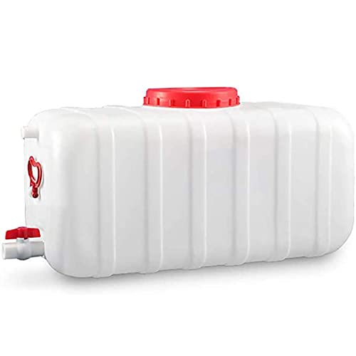 AMAZWI 100L Kunststoff-Wassertank 200L/300L Wasserbehälter Horizontaler Quadratischer Wasserspeichertank Mit Kunststoff-Wassereimerdeckel Und Ventil for Camping Freien, Notwassertank Haushalt(75L) von AMAZWI