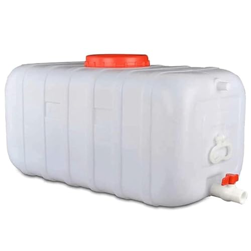 AMAZWI 25L/50L/100L/150L/200L/300L Dicker Kunststoff-Wassertank, Wasserbehälter, Notfall-Wasserfassbehälter Mit Zapfhahn, Notfall-Wassertank for Wanderungen Freien Bei Hurrikanen(100L) von AMAZWI