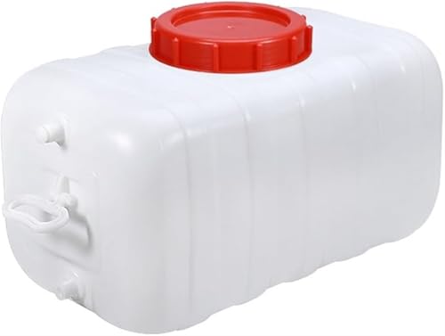 AMAZWI Große Wasserspeichertanks Kunststoff Notwasserspeicher Wasserbehälter Camping Und Wandern,Horizontaler Quadratischer Wasserspeichertank Mit Kunststoff-Wassereimerdeckel Und Ventil(50L) von AMAZWI