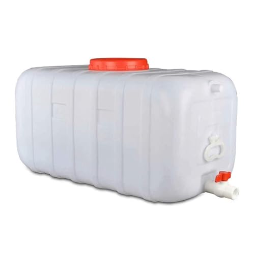 AMAZWI Horizontaler Quadratischer Wasserspeichertank mit Weißem Eimer Wassertank mit Großer Kapazität, 25L/50L/100L/150L/200L Dicker Horizontaler Wassertank Mit Deckel Lebensmittelechter Kunststoffeim von AMAZWI