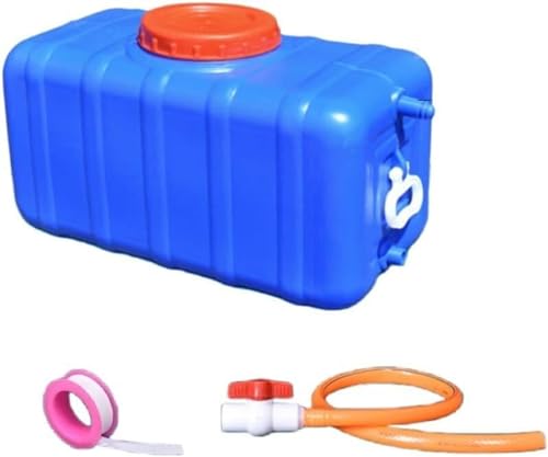 AMAZWI Wassertank Außenbereich Große Wasserspeichertanks Kunststoff Notfall-Wasserspeicherbehälter Tragbarer Camping-Wassertank Mit Wasserhahn, Camping-Bucket, Camping & Wandern(Blue,150L) von AMAZWI