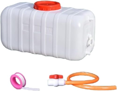 AMAZWI Wassertank Außenbereich Große Wasserspeichertanks Kunststoff Notfall-Wasserspeicherbehälter Tragbarer Camping-Wassertank Mit Wasserhahn, Camping-Bucket, Camping & Wandern(White,200L) von AMAZWI