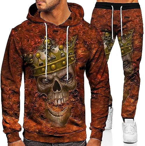 Herren 3D Hoodie und Hose, Jogginganzug, 2-teiliges Trainingsanzug-Set, 3D-Hoodie, zweiteiliges Set, Muster (Herren, 6, M) von AMCYT