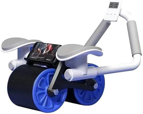 Plank ABS-Rollenrad mit Kniematte, Saker-Bauchrad mit automatischem Rückprall, 4D-Ab-Roller mit Ellenbogenstütze, Fitness-Abs-Trainer-Rollenrad, Blau von AMCaoYiLi