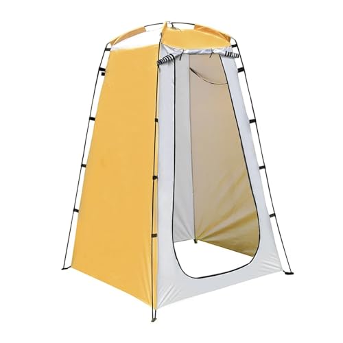 Camping Toilettenzelt Outdoor-Zelt for schnellen Aufstellen, 190T, silberbeschichtetes Tuch, wasserdicht, UV-beständig, tragbarer Umkleideraum for Camping, Dusche, Radfahren, Strand(Yellow and gray) von AMEEDA