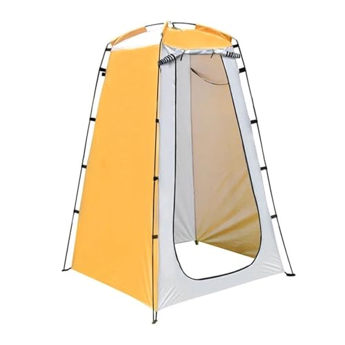 Camping Toilettenzelt Zimmerzelt Umkleidekabine Fiberglasrahmen Outdoor Camping Duschzelt Ultraleichtes wasserdichtes Ankleidezelt aus Polyester Sichtschutzzelt(Yellow) von AMEEDA