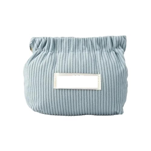 Cord Kosmetiktasche Elastischer Cord-Haar-Organizer, tragbare Reise-Cord-elastische Aufbewahrungstasche, Miniatur-Cord-Make-up-Tasche, Reise-Zuhause-Aufbewahrung(Light Blue) von AMEEDA