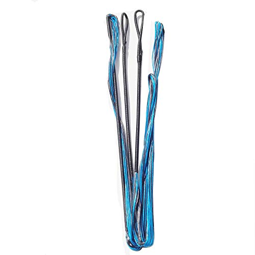 AMEYXGS Bogenschießen 60-70 Zoll Bogensehne Handgefertigte Ersatz-Bogensehne für traditionelles Recurve-Bogen-Langbogen-Zubehör (blau und schwarz, 62 Zoll) von AMEYXGS