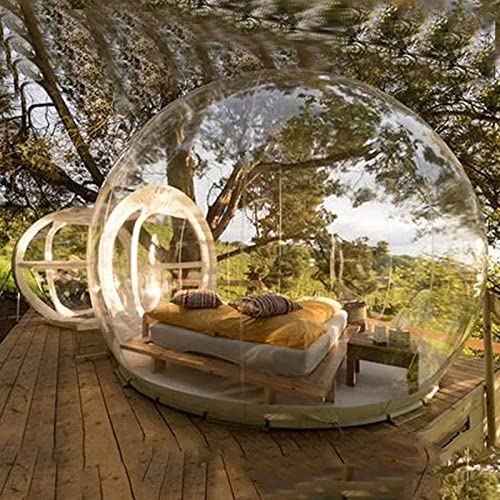 AMHSNIJI Aufblasbares Bubble House-Kuppelzelt im Freien, transparentes Bubble House Dome-Luxus-Pavillon-Campingzelt, 3-5-Personen-Zelt, regensicheres Indoor-Outdoor-Camping-Sternzelt, 5 m(4m) von AMHSNIJI