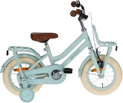 AMIGO Bella Kinderfahrrad - Fahrrad für Mädchen - 12 Zoll 21 cm - Rücktrittbremse - Grün AMIGO Bella Kinderfahrrad - Fahrrad für Mädchen - 12 Zoll 21 cm - Rücktrittbremse - Grün von AMIGO