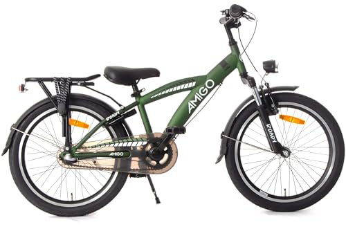 AMIGO Roady Fahrrad 24 Zoll - Kinderfahrrad für Jungen - 3 Gangen - Rücktrittbremse und V-Brake - Grün von AMIGO