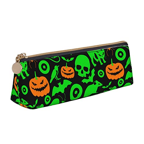 AMINNU Halloween Federmäppchen, Multifunktionales Federmäppchen, Schüler-Federmäppchen, mit Reißverschluss, geeignet für Schulen und Büros, Unisex, weiß, Einheitsgröße, Kosmetiktasche von AMINNU