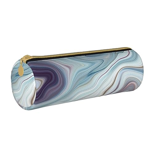 AMINNU Marble Mural Cylinder Pencil Case, Durable Pencil Case, Student Pencil Case, Zipper Pencil Case.Suitable for Schools and Offices, Unisex, weiß, Einheitsgröße, Kosmetiktasche von AMINNU