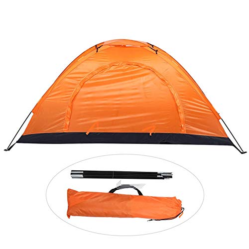 Freizeitzelt, einlagiges Zelt EIN-Personen-Zelt, stabile Struktur Fiberglas-Reisestange und Strandrasen für Außenzelte für(Orange) von Naroote