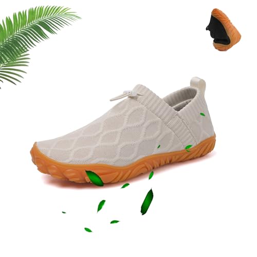 AMOUSDRDR Joyoasis Wasserschuhe, modisch, lässig, rutschfest, schnelltrocknend, gestrickt, Wasser-Sneaker, Barfuß-Wanderschuhe, Trainingsschuhe (weiß, 45) von AMOUSDRDR