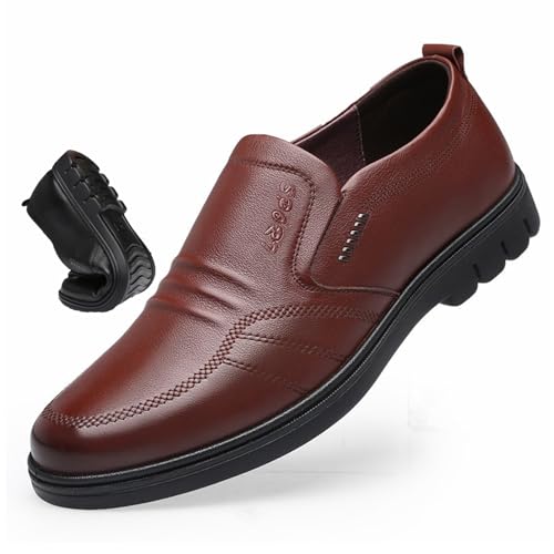 AMOUSDRDR Weiches Leder, rutschfest, Business-Schuhe für Herren, zum Reinschlüpfen, leicht, schwarz, formell, Loafer für Herren von AMOUSDRDR