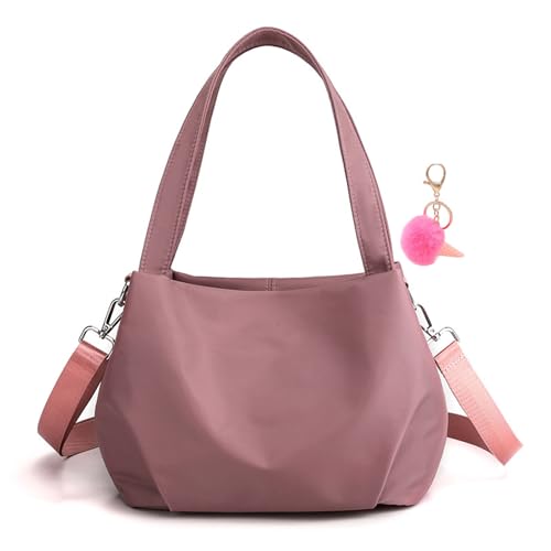 Leichte, vielseitige Freizeittasche, leicht, wasserdicht, Crossbody-Tasche für Damen, trendige Nylon-Schultertasche, Handtasche, mittlere Größe, rose, M von AMOUSDRDR