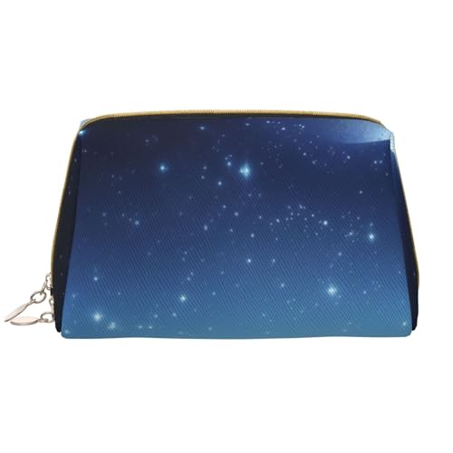 AMREWQYL Make-up-Tasche aus Leder mit Mondmotiv und Sternenhimmel, Kosmetiktasche, Kulturbeutel, Clutch-Tasche, Weiss/opulenter Garten, Einheitsgröße von AMREWQYL