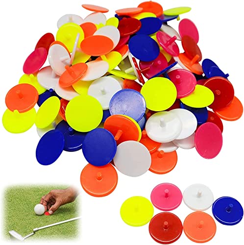 AMRTA Golfball-Marker aus Kunststoff, rund, flach, Positionsmarker für grüne Münzen, Durchmesser 25 mm, gemischte Farben, Golfballmarkierungswerkzeug für Männer und Frauen, 50 Stück AMRTA Golfball-Marker aus Kunststoff, rund, flach, Positionsmarker für grüne Münzen, Durchmesser 25 mm, gemischte Farben, Golfballmarkierungswerkzeug für Männer und Frauen, 50 Stück von AMRTA