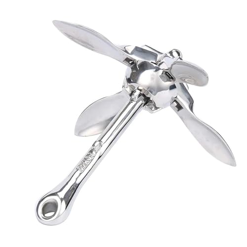 AMRTTWY Vier-Krallen-Bootsanker Marine Hardware Zubehör 316 Edelstahl 1kg Grapnel Anker Hohe Poliert Klapp Boot Anker für Kajaks, kleine Boote, Kanus AMRTTWY Vier-Krallen-Bootsanker Marine Hardware Zubehör 316 Edelstahl 1kg Grapnel Anker Hohe Poliert Klapp Boot Anker für Kajaks, kleine Boote, Kanus von AMRTTWY