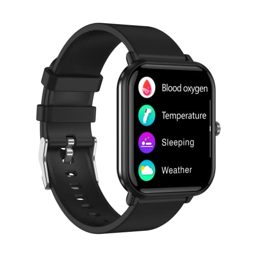 AMYPUK Smartwatch für Herren und Damen, Multifunktion Fitnessuhr 1.7 Zoll Touchscreen Fitness Tracker Schrittzähler mit Schlafmonitor, Herzfrequenzmessung,Black Q9 von AMYPUK