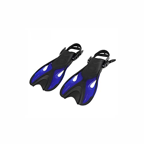 Einstellbare Schwimmflossen, Flossen Anti-Rutsch-Tauchflossen Offene Ferse Flossen Verstellbarer Riemen Schnorchelausrüstung(Blue,S/M) von AMZBNEIDI