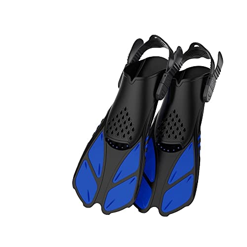 Einstellbare Schwimmflossen, Flossen Schnorchelflossen Schnorcheln Tauchen Professionelle Tauchflossen for Erwachsene Pool Geschenk Trainingsflossen(Blue,ML XL) von AMZBNEIDI