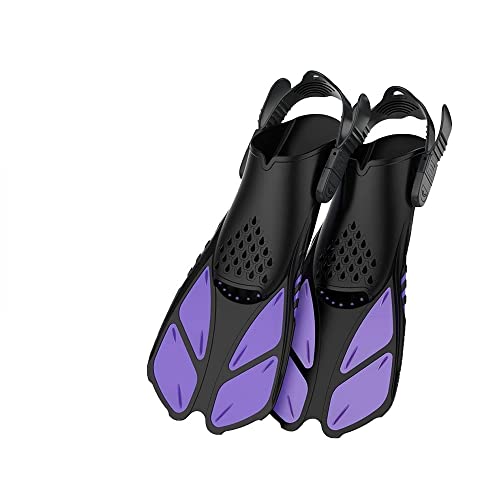 Einstellbare Schwimmflossen, Flossen Schnorchelflossen Schnorcheln Tauchen Professionelle Tauchflossen for Erwachsene Pool Geschenk Trainingsflossen(Purple,S MD) von AMZBNEIDI