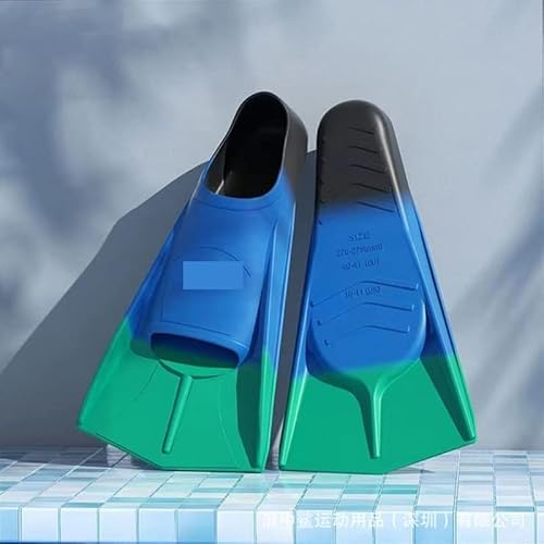 Einstellbare Schwimmflossen, Flossen Schnorcheln Tauchen Paddel Silikon Kurze Männer Frauen Flossen Training Flossen(Black-Blue,160) von AMZBNEIDI