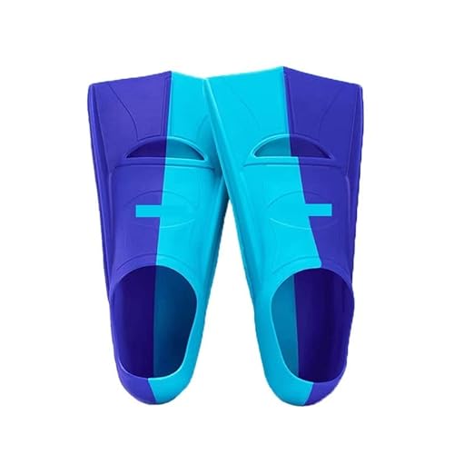 Einstellbare Schwimmflossen, Flossen Schnorcheln Tauchen Paddel Silikon Kurze Männer Frauen Flossen Training Flossen(Light Blue,170) von AMZBNEIDI