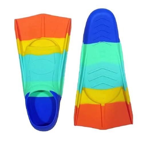 Einstellbare Schwimmflossen, Flossen Schnorcheln Tauchen Paddel Silikon Kurze Männer Frauen Flossen Training Flossen(Orange,160) von AMZBNEIDI