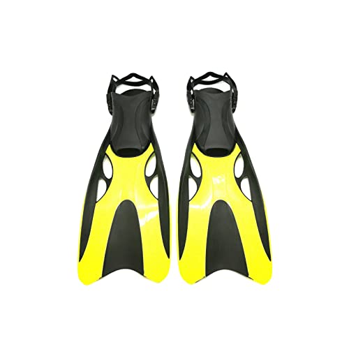 Einstellbare Schwimmflossen, Flossen Verstellbare offene Taucherflossen mit Langen Flossen, Flexibles Training, Taucherflossen, Schnorcheln, Tauchschuhe for Erwachsene(Yellow,S/M) von AMZBNEIDI