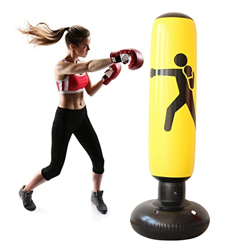 63''-Kickboxsack für Kinder im Tumbler Tower-Stil zum Stehen: Lustiges und sicheres Boxgerät für das Kampfsporttraining von AMZHEZIYI