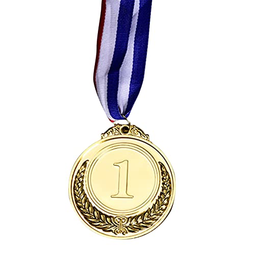AMZLORD 1-TLG Medaillen mit Band aus Metall, Gold Gewinner Medaillen Siegermedaillen im Olympischen Stil für Kinder, Kinderveranstaltungen, Klassenzimmer, Bürospiele und Sport - 1. Platz von AMZLORD