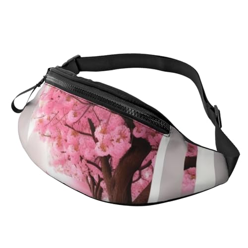 Bauchtasche für Damen und Herren, Motiv: Roaring Dragon, Rosa Kirschblüten-Treppe, Einheitsgröße von ANABPRMA