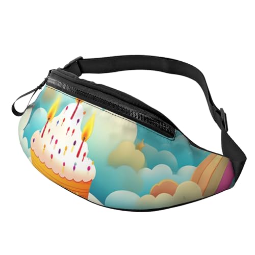 Gürteltasche mit Skelett-Tanz und Regenschirm, für Damen und Herren, modisch, Festival, Reisen, Sport, Wandern, Regenbogen-Geburtstag, Einheitsgröße von ANABPRMA