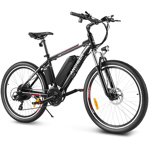 ANCHEER 26 Zoll E Bike, Elektrofahrräder für Damen und Herren, Electric Bike/Pedelec mit 36V 10.4Ah Batterie, 3 Modi, 250W Motor & 45NM, bis zu 100km von ANCHEER