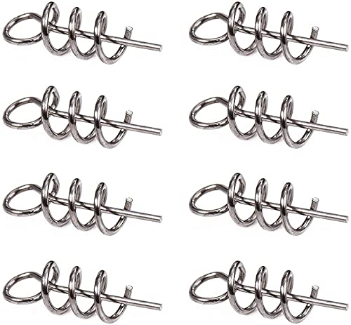 ANCLLO 200pcs 35mm Soft Lure Köder Spring für Gummifische & Jigs Twist Lock Outdoor Angelkurbel Haken Zentrierstift für Softbaits Soft Lure Bait Wurmkurbel von ANCLLO