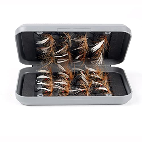 ANCLLO Fliegenfischen-Fliegen-Set mit Box, Trocken-, Nassfliegen, Nymphen, Luftschlangen für Barsch, Lachs, Forelle, Angeln, 32 Stück ANCLLO Fliegenfischen-Fliegen-Set mit Box, Trocken-, Nassfliegen, Nymphen, Luftschlangen für Barsch, Lachs, Forelle, Angeln, 32 Stück von ANCLLO