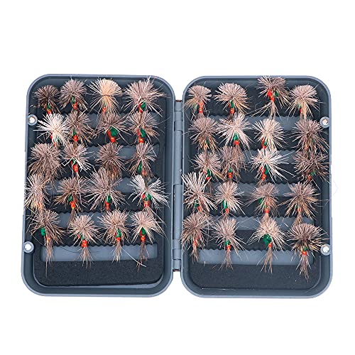 ANCLLO Fliegenfischen, Köder-Set, 40 Stück, zum Fliegenfischen, mit wasserdichter Fliegenbox für Forellenangeln, Stil B von ANCLLO