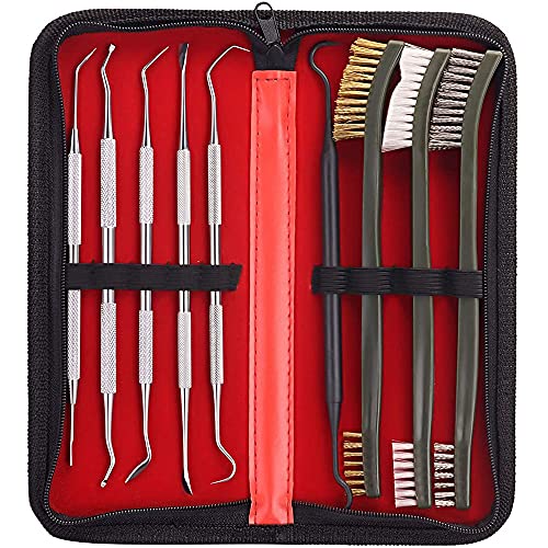 ANCLLO Universal Reinigungsset für Waffen Doppelendiges Pick-Set aus Nylon, Messing, Stahl, gebürstetem Metall und Polymer mit Box von ANCLLO