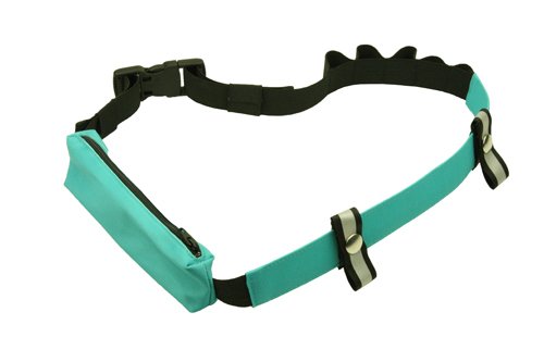 ANDREAS WIPPER Laufgürtel mit Hüfttasche und Gelschlaufen, Startnummernhalter, Startnummerngurt, Startnummernbefestigung, Startnummernband Case Turquoise Edition von ANDREAS WIPPER