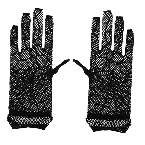 ANDRESLAD 1 Paar Atmungsaktive Fingerlose Spinnennetz Spitzenhandschuhe Für Damen Sonnenschutzhandschuhe Schwarz Ideal Für Reiten Und Fahren Vintage Stil UV Schutz von ANDRESLAD