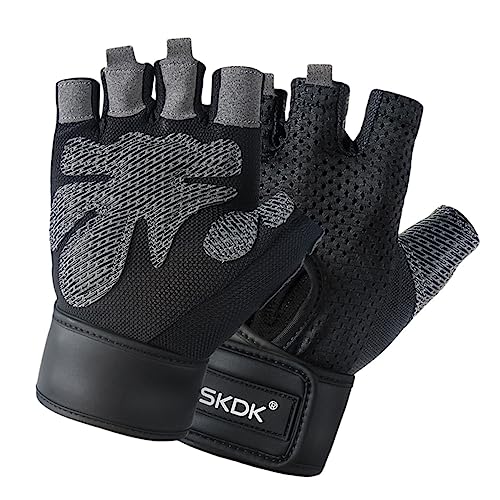 ANDRESLAD 1 Paar Halbfinger-Handschuhe Turnhandschuhe Fitnesshandschuhe Für Herren Fahrradhandschuhe Für Herren Stoßfeste Mountainbike-Handschuhe Outdoor-handschuh Luftmaschen Black von ANDRESLAD